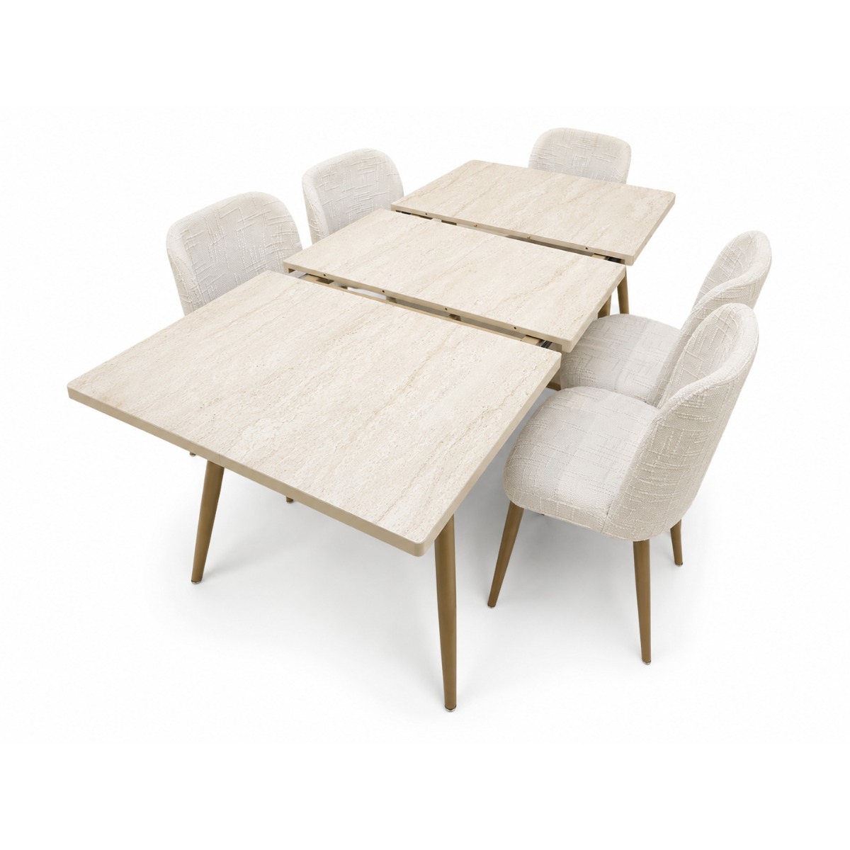 Table extensible en metal avec 6 chaises