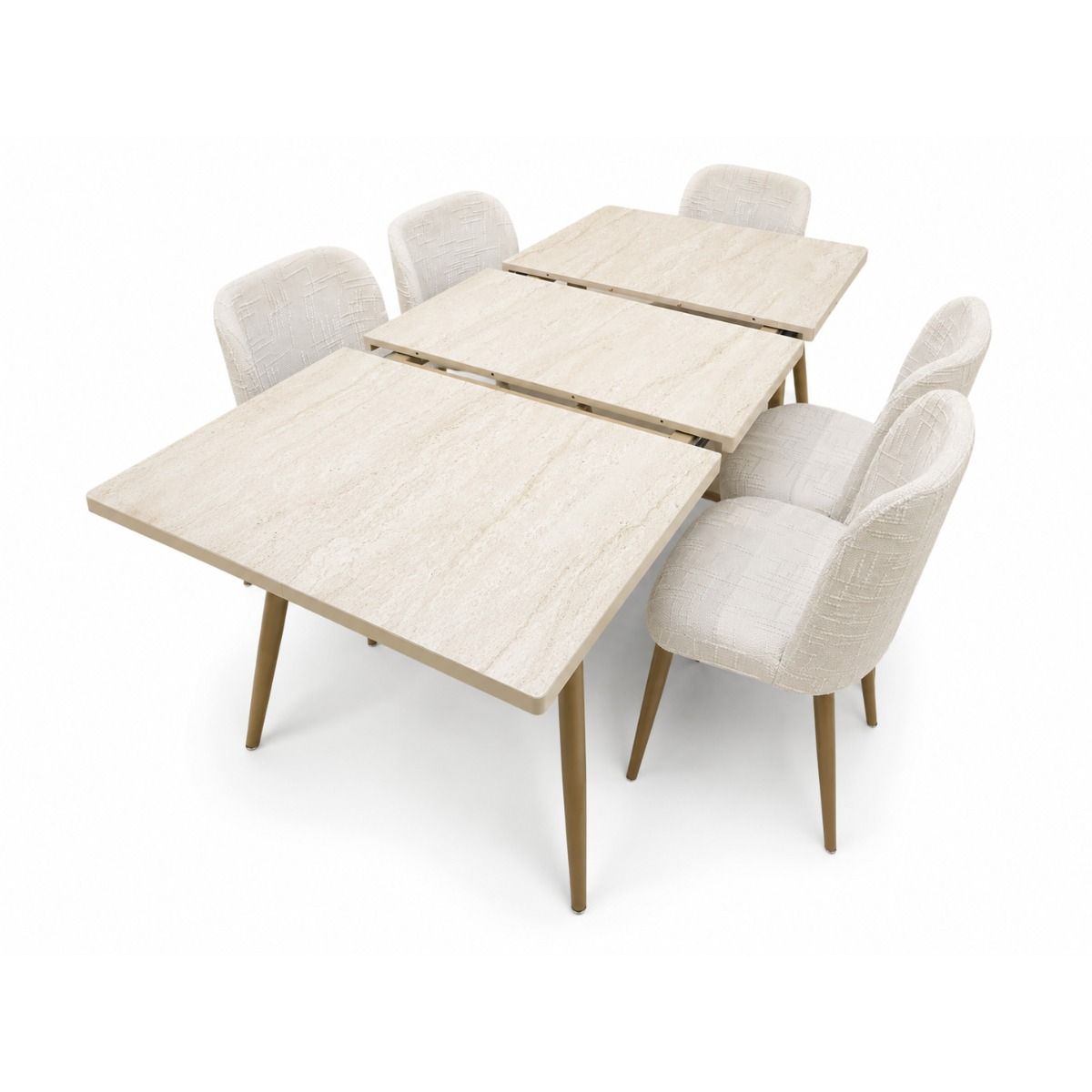Table extensible en metal avec 6 chaises