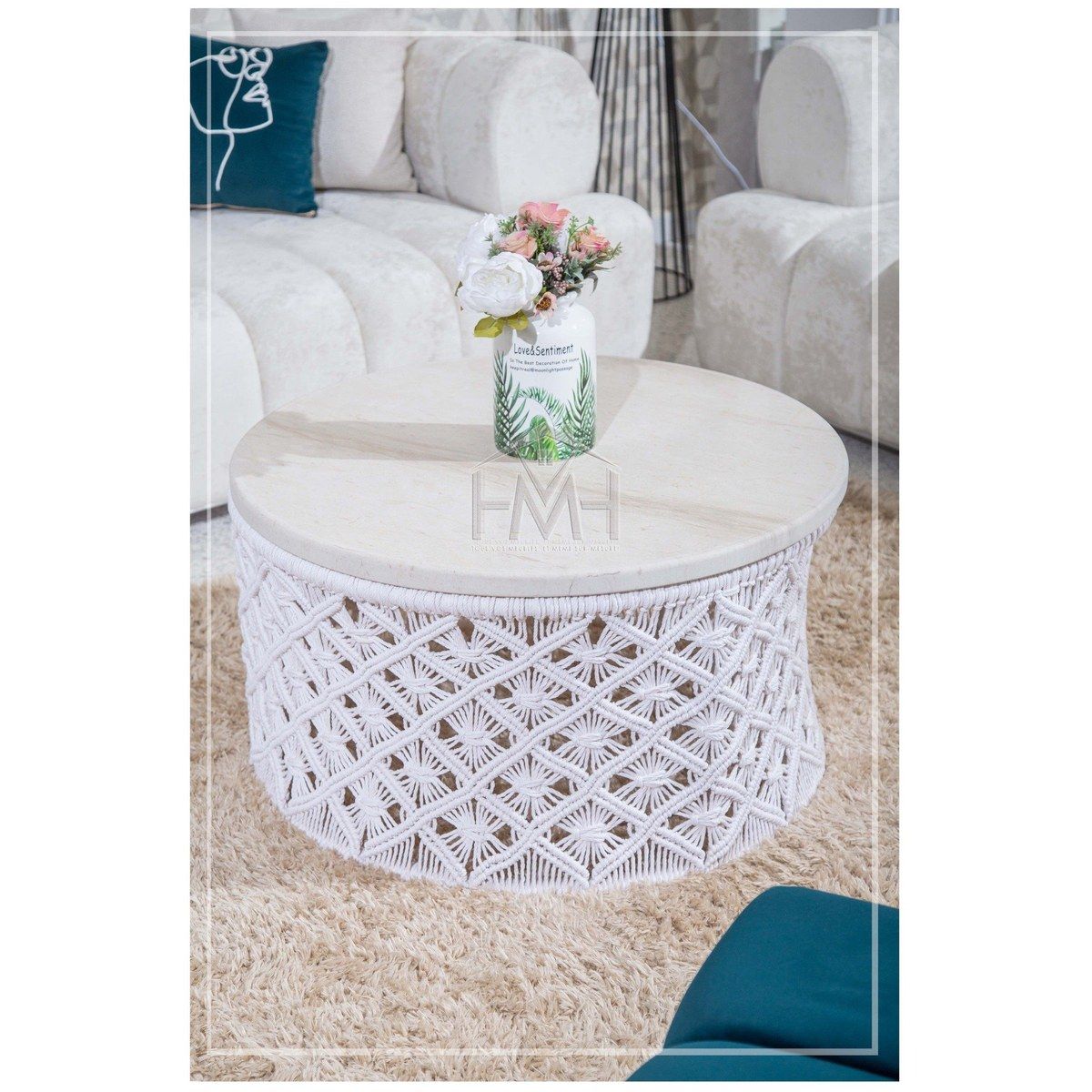 Table basse macramé