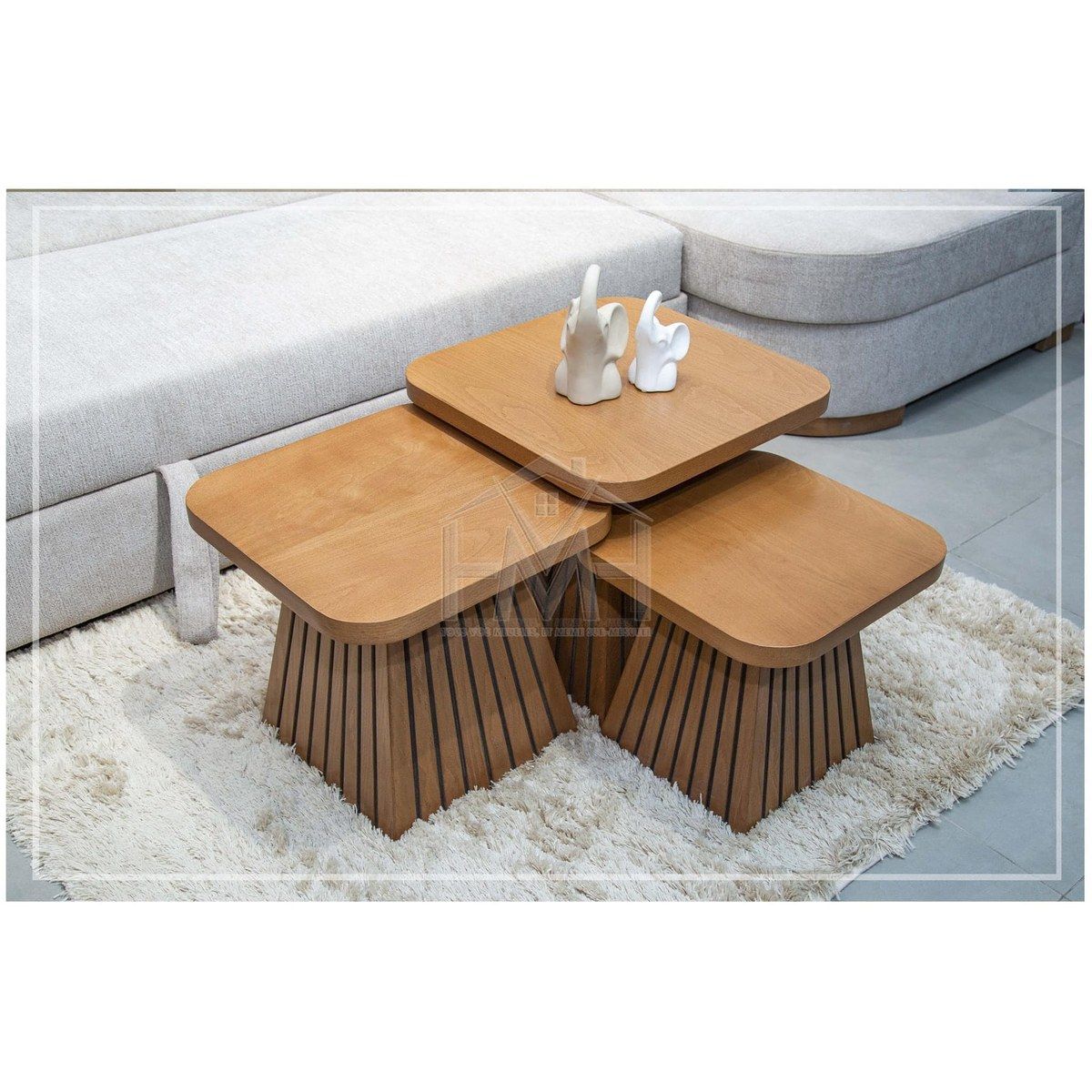 Table basse pyramide carrees 3PCS
